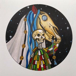 Orgulhoso. Cartão Mari Lwyd