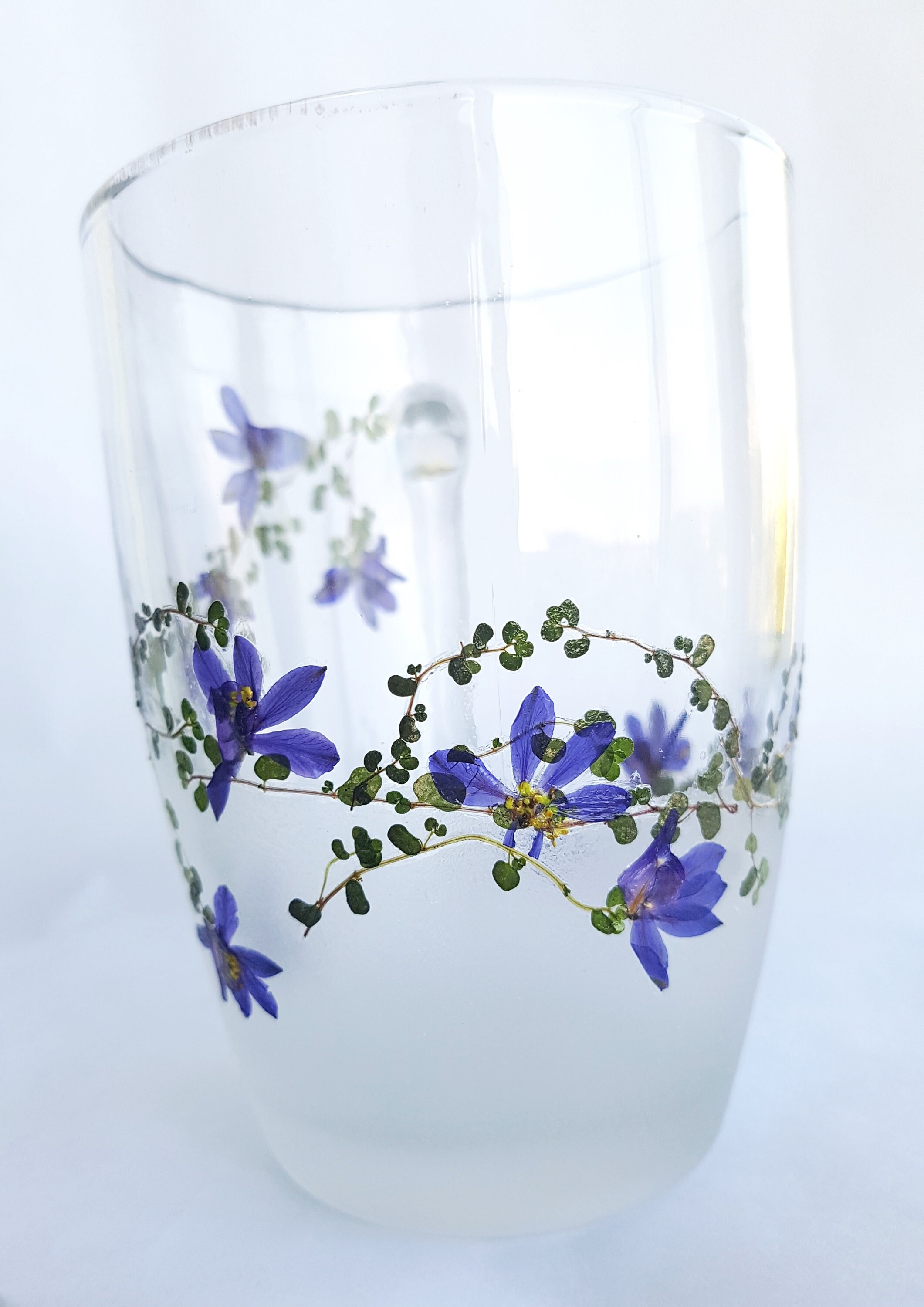 Glass Mug Pressed Flowers Mug Coffee Mug Glass Coffee Etsy