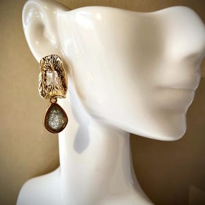 18k gold plated crystal earrings