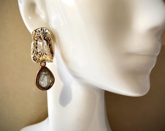 18k gold plated crystal earrings