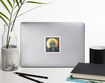 Buddha Vinyl Stickers, Mindfulness Meditation Stickers, Cute Laptop MacBook Stickers Decal, Yoga Spiritual Stickers, Buddha Gifts