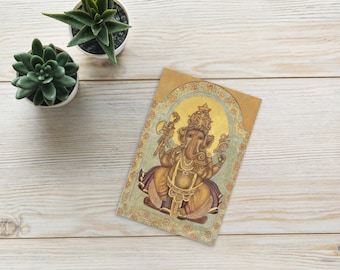 Hindoe Ganesha briefkaart, Indian Festival briefkaart, yoga meditatie Namaste briefkaart, hindoe briefpapier, geluk, heilige spirituele kaart