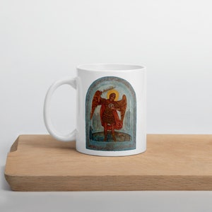 Archangel Michael Coffee Mug, Guardian of Angel Mug, St Michael Catholic Religious Mug, Christian Aesthetic Mug, Saint Michael Christ Gifts
