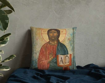 Almohada de lanzamiento de Jesús, almohada de sofá decorativo religioso cristiano, decoración del hogar cristiano, almohada de cojín de Cristo, regalo de fe de Jesús, amo a Jesús