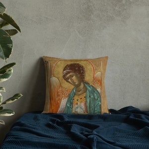 Ärkeängeln Gabriel kudde, Sankt Gabriel kristen prydnadskudde, dekorativ kudde, religiös katolsk inomhus utomhus soffa kudde