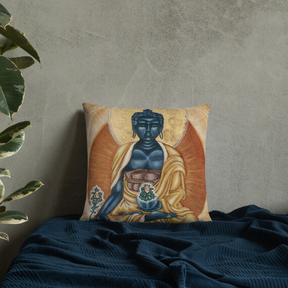 Medicine Buddha Throw Pillow Buddha Zen Decorative Cushion Pillow Sacred Pillows Indoor Outdoor Throw Spiritual Home Decor Buddha Gifts Etsy