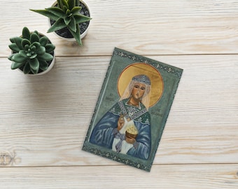 Saint Brigid ansichtkaart, patroonheilige van Ierland kaart, katholieke heiligen notitiekaart, godin Brigid kaart, katholieke religieuze ansichtkaart, Ierse mythologie