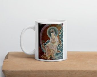 Quan Yin Buddhism Mug, Sacred Spiritual Buddhist Mug, Goddess of Compassion, Kwan Yin, Divine Feminine Mug, Healing Mug, Buddhist Gifts