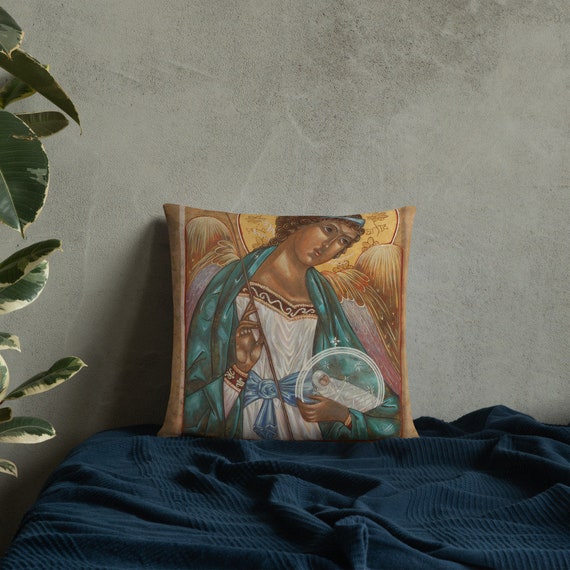Throw Pillow Guardian Angel Etsy