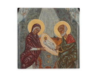 Nativity Scene Throw Pillow Case, Artistic Christmas Holiday Decorative Pillow Cushion Case, Holy Family, Christian Accent Pillows Case