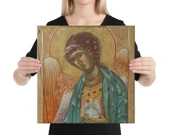 Archangel Gabriel Canvas Print, Saint Gabriel Wall Art Canvas, St Gabriel Gift, Religious Catholic Saints Canvas, Guardian Angel Gift