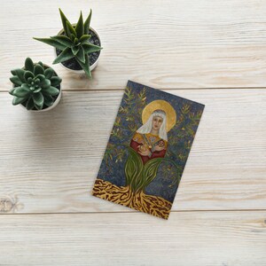 Gaia Godin Ansichtkaart, Heilige Vrouwelijke Ansichtkaart, Aarde Godin Notitiekaart, Religieuze Postkaart, Gedrukte kaarten, Godin Geschenken voor haar