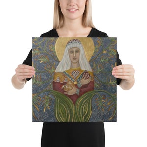 Gaia Goddess Canvas Print, Sacred Catholic Canvas, Christian Religious Wall Art Canvas, Spiritual Artwork, Mother Earth, Divine Feminine
