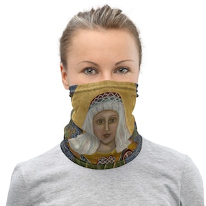 Gaia Goddess Neck Gaiter, Sacred Catholic Full Face Mask, Christian Religious Facemask, Neck Warmer, Head wrap, Bandana, Goddess Gift