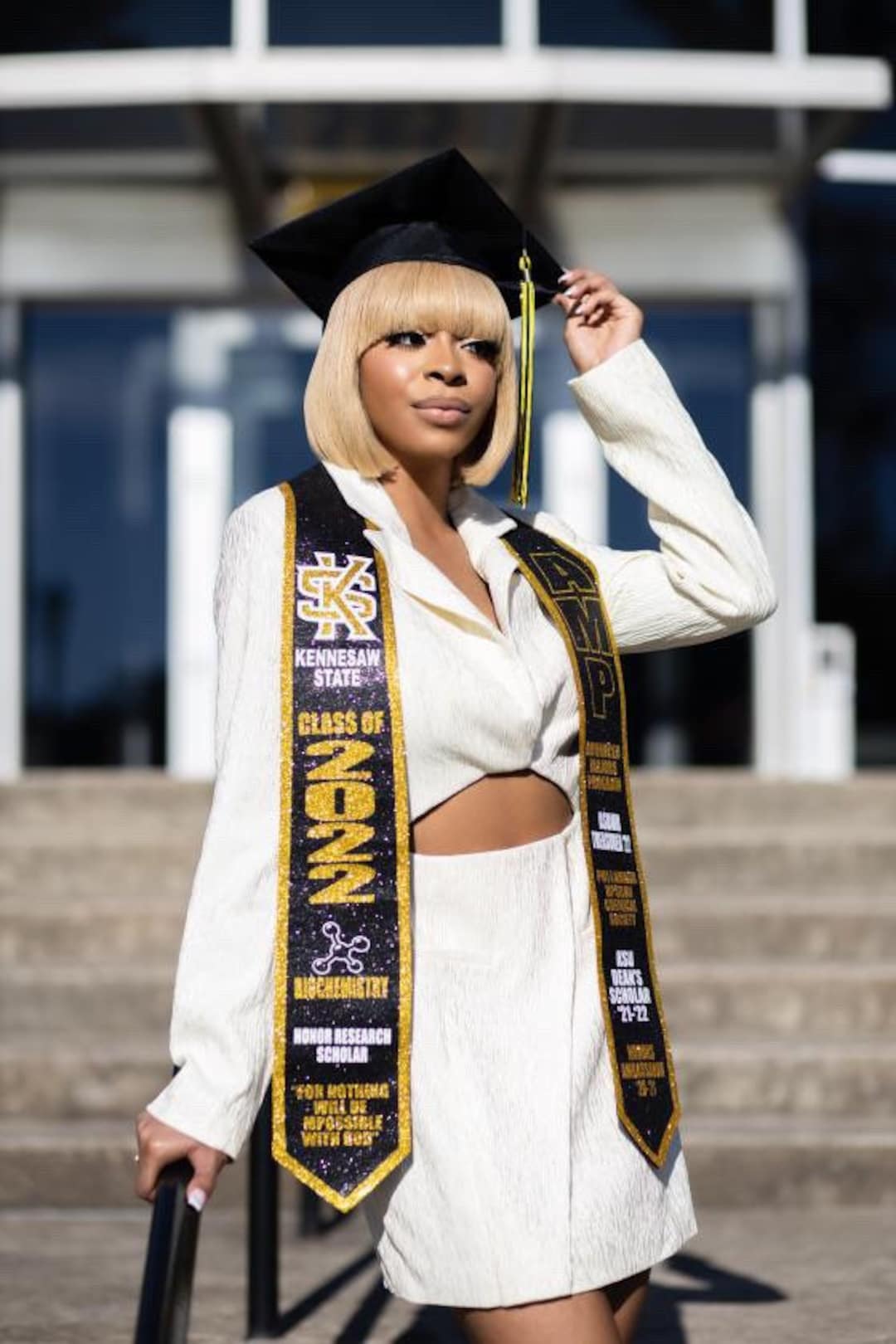 College Custom Full Glitter Graduation Stoles - Etsy