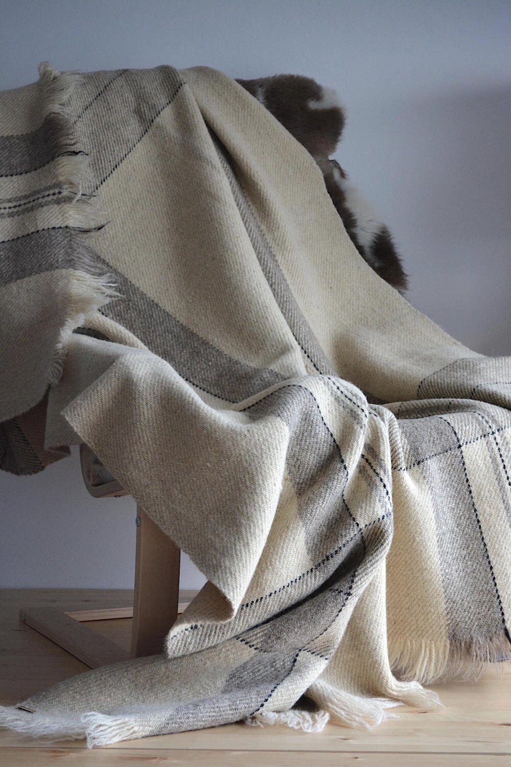 Hand woven extra warm thick wool blanket made from handspun Etsy