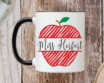 Custom Teacher Mug - Apple Coffee Mug - Teacher Appreciation - Coffee Mug - Teacher Gift - Back To School Gift