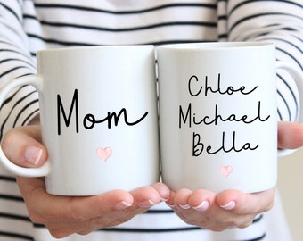 Mom With Kids Names - Mother's Day Gift - Mom Gift Idea - Mom Coffee Mug