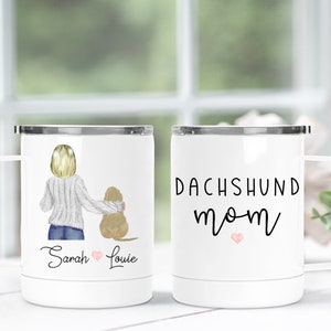 Dachshund Mom Stainless Steel Tumbler - Gifts For Dachshund Mom - Gift For Christmas - Cute Coffee Mug - Dog Mom