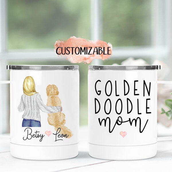 Doodle Mom Travel Mug - Golden Doodle Lover - Gift For Christmas - Cute Coffee Mug - Dog Mom