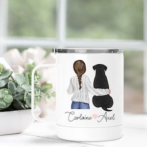 Black Lab Mom Travel Mug - Black Lab Mom - Gift For Christmas - Cute Coffee Mug - Dog Mom