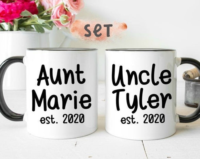 Personalized Aunt and Uncle Mugs, Gift for Uncle, Gift for Aunt ...