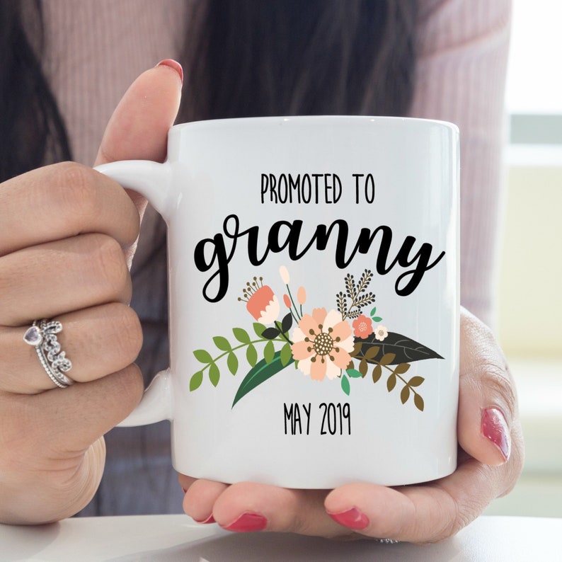 Promoted To Granny Coffee Mug Granny Gift Christmas Gift For Grandma Grandparents Day Gift From Grandchild Pregnancy Announcement image 1