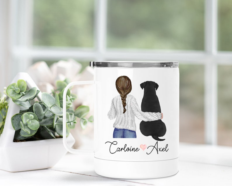 Black Lab Mom Travel Mug - Black Lab Mom - Gift For Christmas - Cute Coffee Mug - Dog Mom 