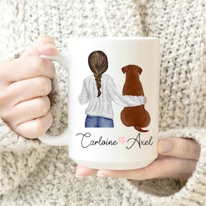 Chocolate Lab Mom Coffee Mug - Chocolate Lab Mom - Gift For Christmas - Cute Coffee Mug - Dog Mom