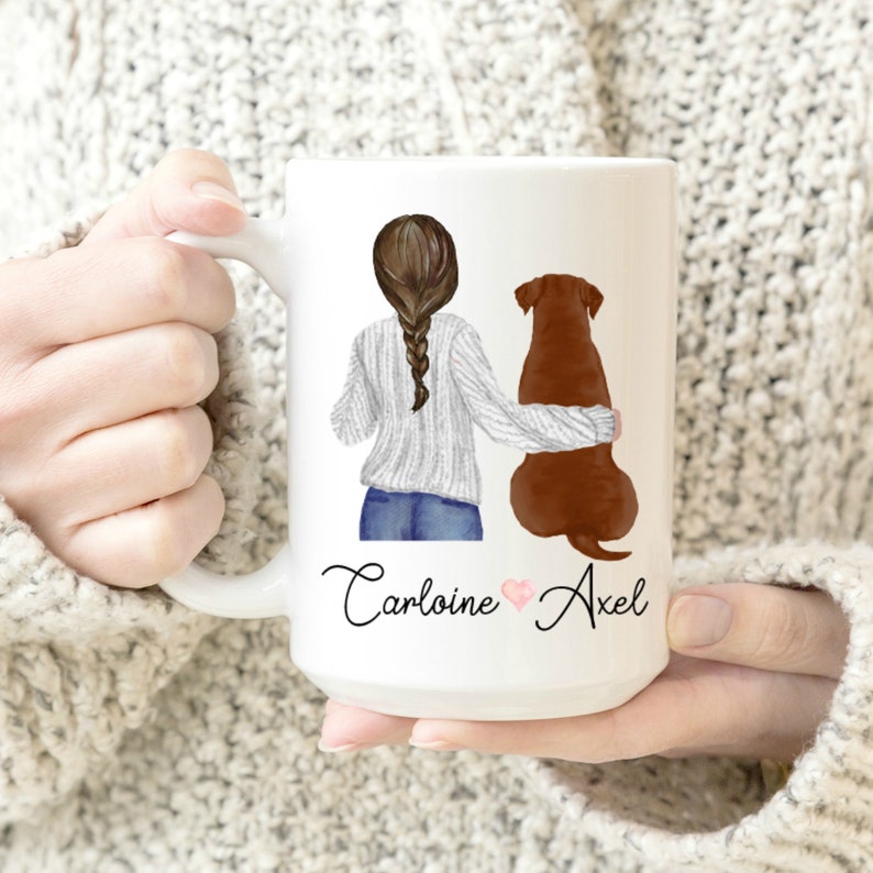 Chocolate Lab Mom Coffee Mug - Chocolate Lab Mom - Gift For Christmas - Cute Coffee Mug - Dog Mom 