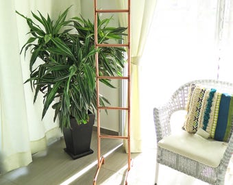 Standing Copper Ladder with a Base - Scarves/Blankets Organizer or Fabric display [Custom Orders]