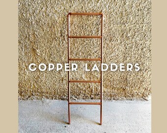 Copper Pipe Ladder - Stylish Storage for Scarves, Throws, and Towels