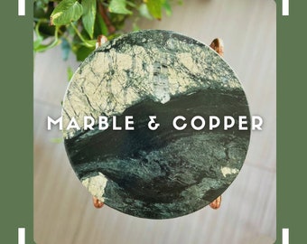 Copper and Black Marble Table [side table/end table/coffee table]