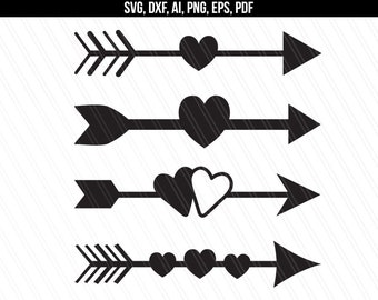 arrow and heart etsy