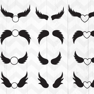 Ailes d’ange svg, Clipart d’ailes de fée, Fichiers de coupe d’ailes d’ailes, Wings Svg, Pochoir d’ailes d’ange, Vecteur d’ailes, Fichiers numériques Cricut, png, svg commémoratif