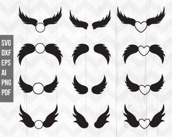 天使の羽 svg、妖精の羽 クリップアート、羽のカット ファイル、羽の svg、天使の羽のステンシル、羽のベクター、クリカット デジタル ファイル、png、記念 svg