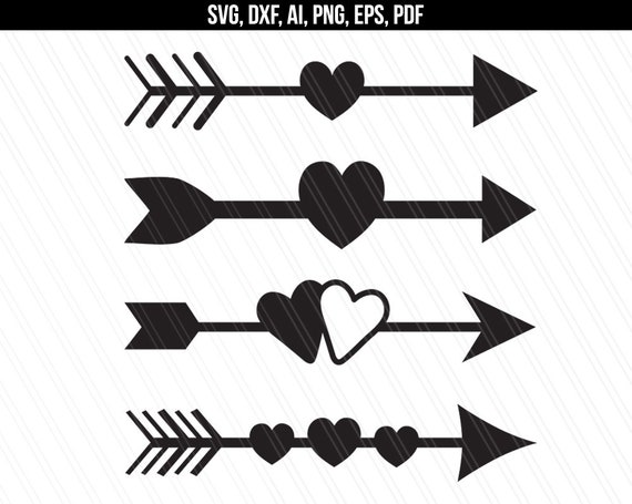 Arrow with heart svg Arrow svg dxf cut files Arrows with ...