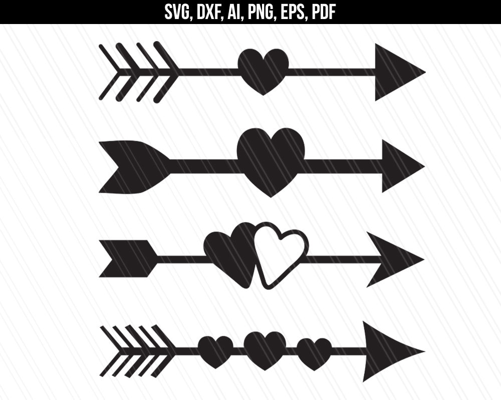 Download Arrow with heart svg Arrow svg dxf cut files Arrows with ...
