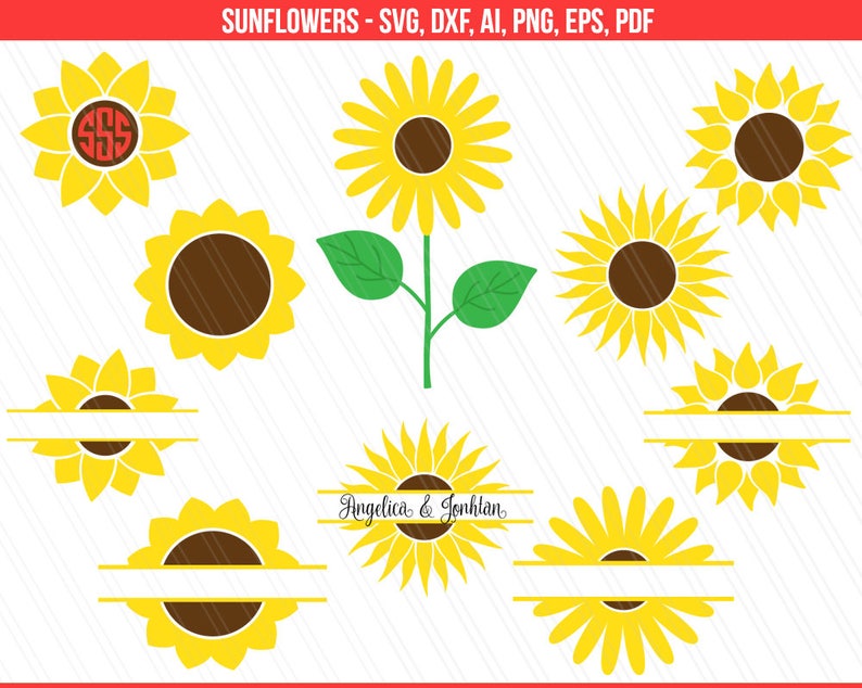 Download Sunflower svg Sunflower monogram svg Flower svg Flower | Etsy