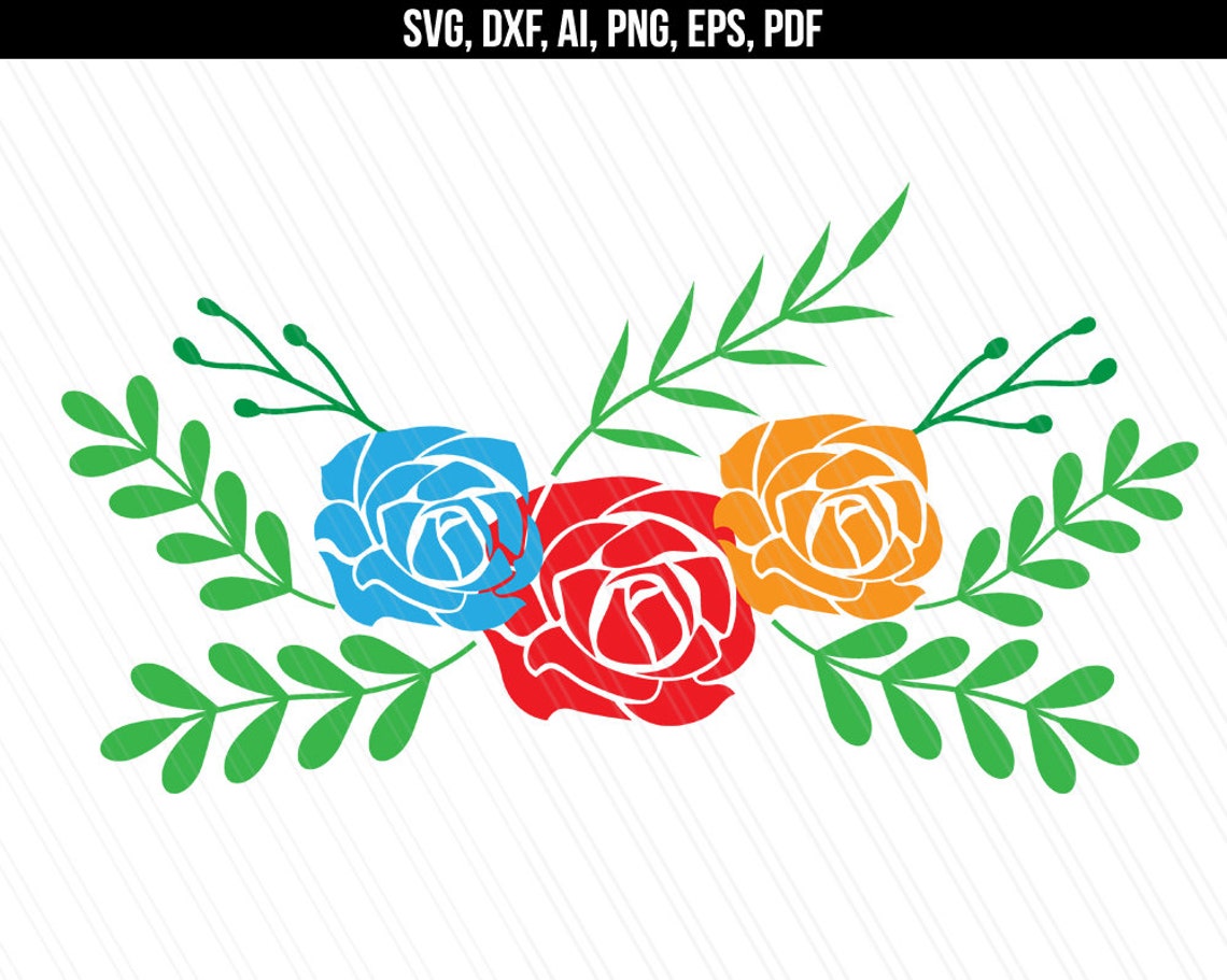 Floral swag svg cutting files Flower svg dxf Garland svg | Etsy