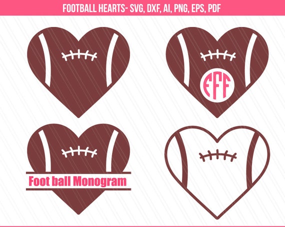 Download Football heart svg Football svg cut files Football love ...