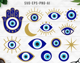 Evil eye svg bundle, humsa hand svg, turkish eye svg, evil eye protection svg, evil eye clipart, svg cut files, evil eye vector files