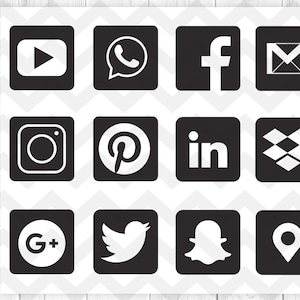 Social media icons svg, Social icons png, Social media cutting files, Social media, Cricut silhouette- svg, dxf, eps, ai, png, pdf - digital
