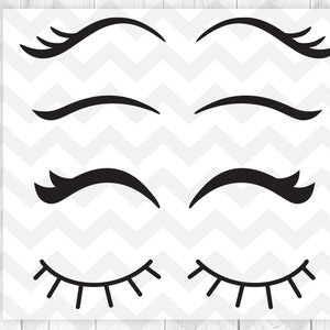 Cils SVG, svg de cils, cliparts de cils, vecteur de cils, svg oeil de fille Fashion, Cricut Silhouette coupe fichiers - svg, dxf, png, eps, ai, pdf