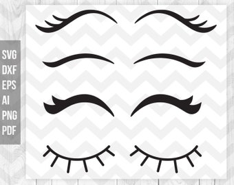 Eyelashes SVG, Lashes svg, Eyelashes Clipart, Eyelash vector, Fashion girl eye svg, Cricut Silhouette cut files - svg,dxf,png,eps,ai,pdf