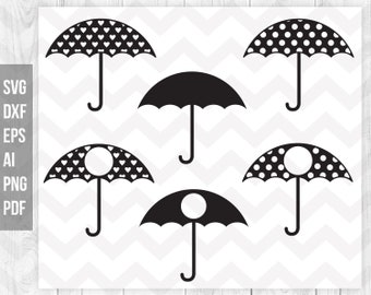 Umbrella svg, Umbrella monogram svg, Rain svg, Umbrella clipart,Cricut Silhouette cut files - svg,dxf,eps,ai,png,pdf - Téléchargement numérique