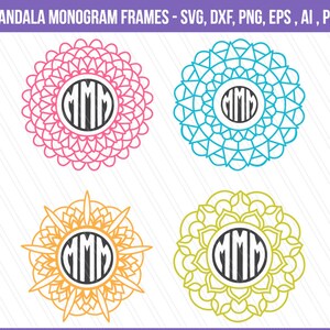 Mandala SVG cutting file, DXF, Mandala monogram frames, mandala vector, mandala design, Instant digital download, cricut, Digital Cut Files