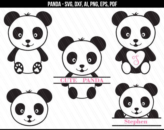 Download Panda Svg Baby Panda Svg Panda Monogram Svg Dxf Cut Files Etsy