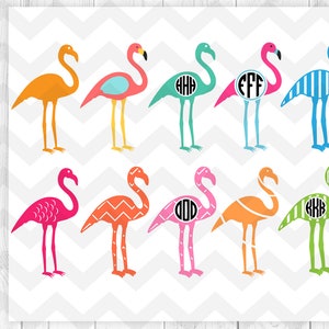 Flamingo SVG,Flamingo monogramma,Flamingo Clipart, Cricut silhouette,Serigrafia- Instant digital download-Svg,Dxf,EPS,AI,png,Pdf