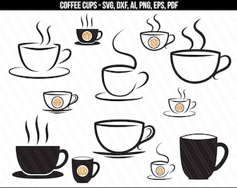 Coffee cup SVG, Coffee svg files, Coffee mug svg, Cafe svg, Coffee cup monogram,Kitchen svg,silhouette, cricut - Svg, dxf, eps, png, pdf, Ai